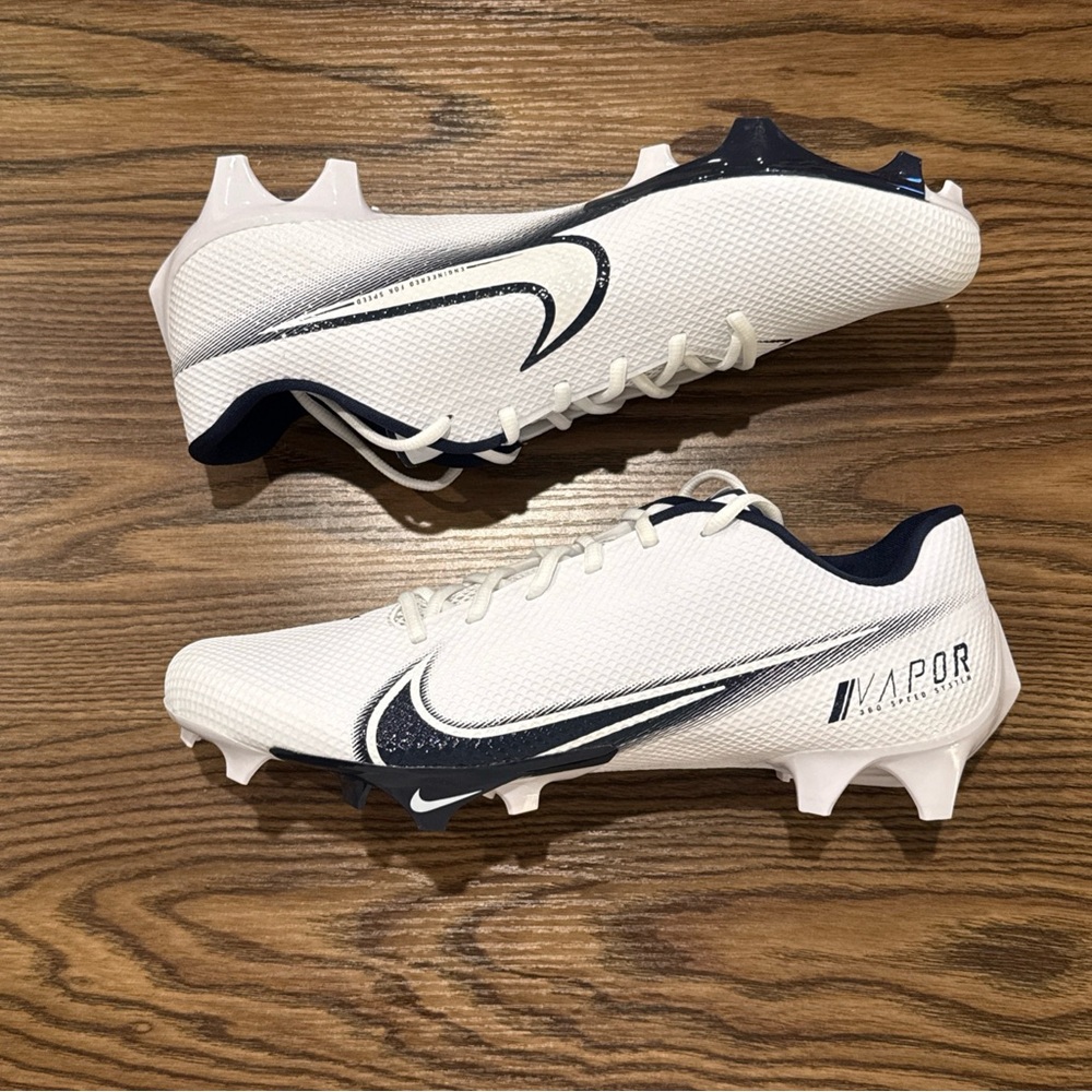 Size 12 Nike Vapor Edge Speed 360 White/Navy Blue Football Cleats CV6349-102